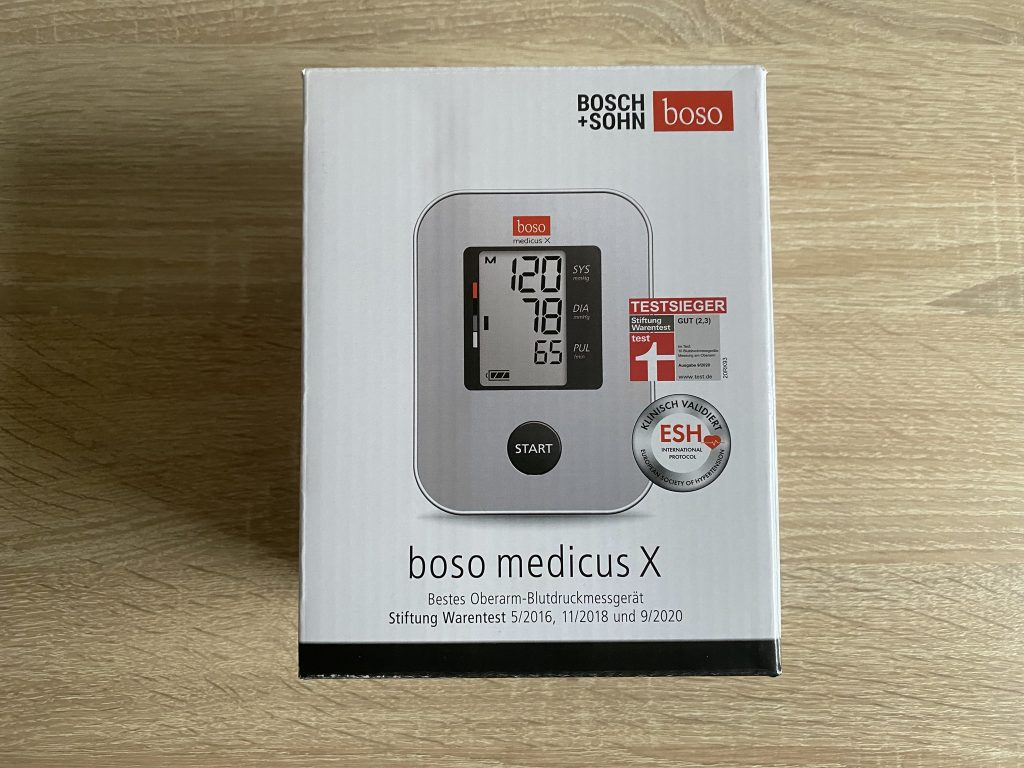 Boso medicus X Oberarm-Blutdruckmessgerät Verpackung