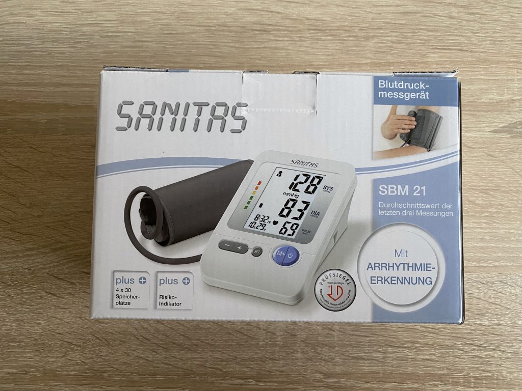 Sanitas SBM 21 Oberarm-Blutdruckmessgerät Verpackung
