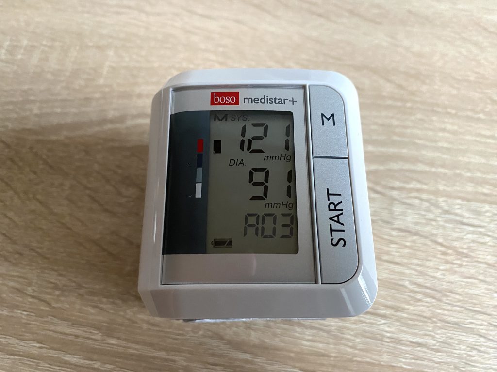 Boso medistar+ Handgelenk Blutdruckmessgerät Ergbenisse Mittelwert