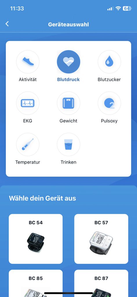 Beurer BM 85 Oberarm-Blutdruckmessgerät App Einrichtung 2