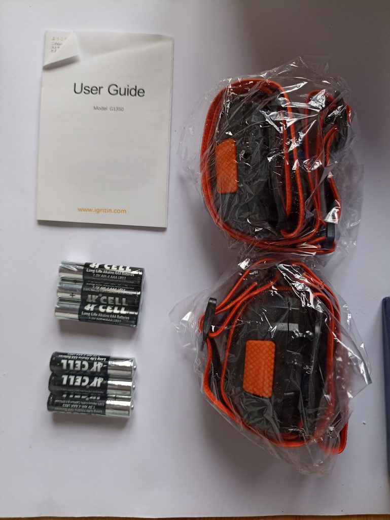 2 Gritin G1350 Stirnlampen, Lieferumfang mit Umverpackung