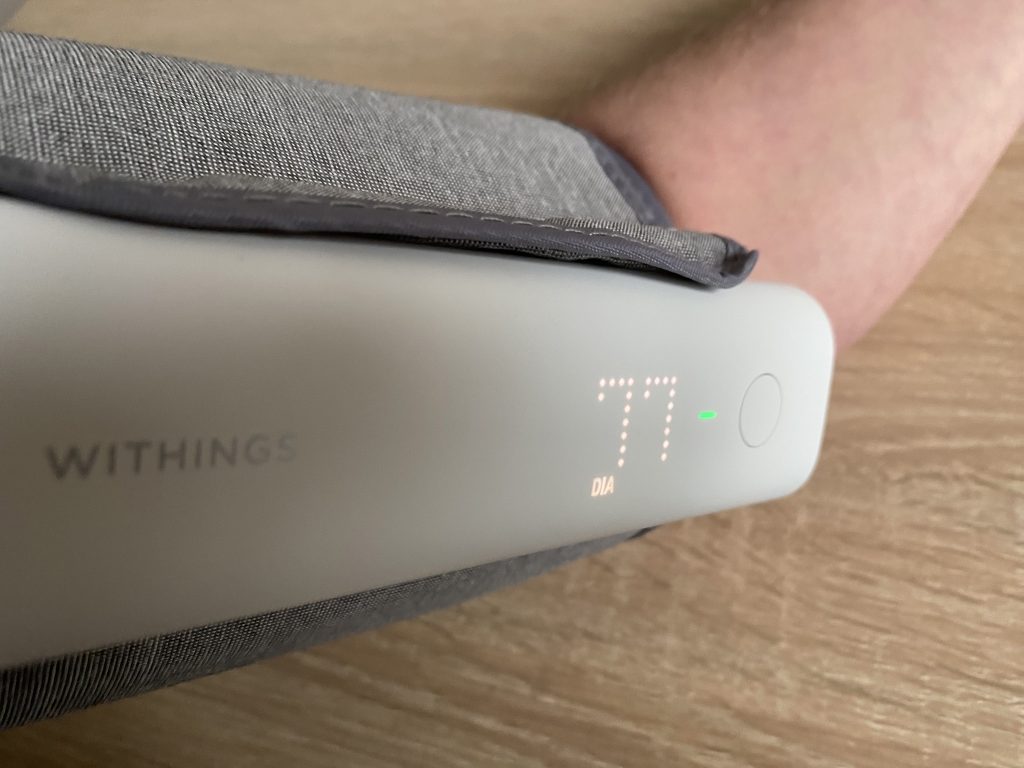 Withings BPM Connect Oberarm-Blutdruckmessgerät Ergebnis diastolisch
