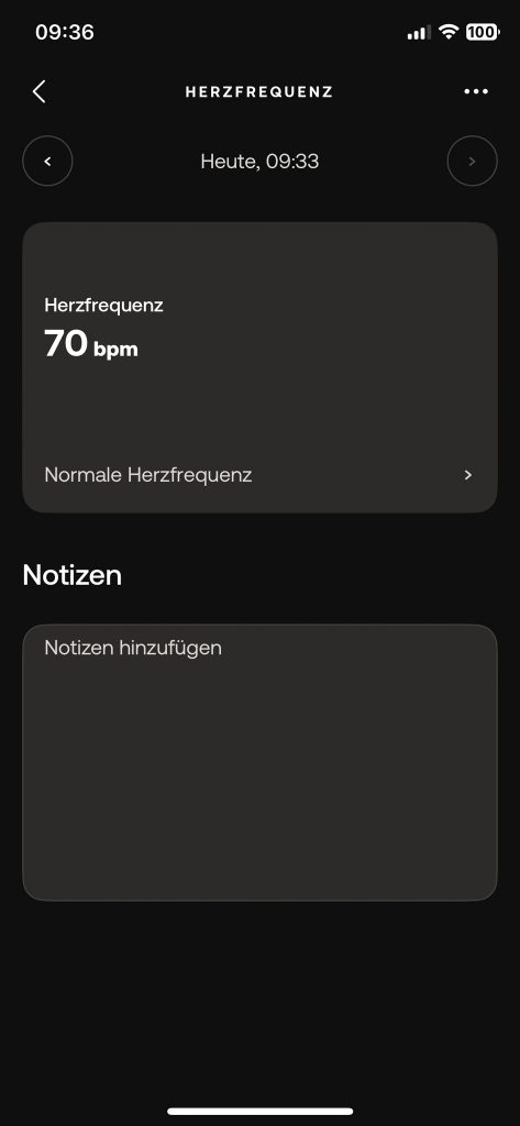 Withings BPM Connect Oberarm-Blutdruckmessgerät App Puls der letzten Messung