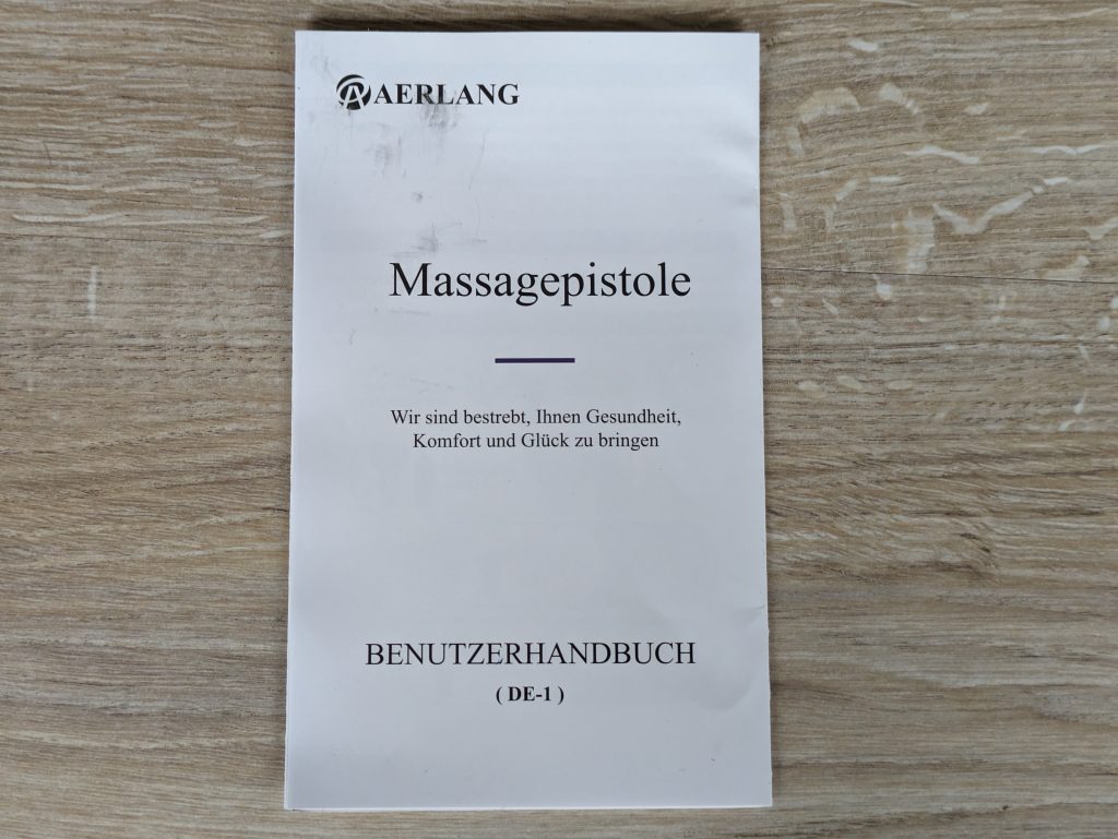 Anleitung der Aerlang EM-8 Massagepistole geschlossen