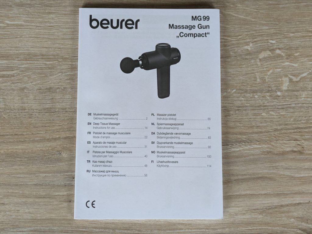 Anleitung der Beurer MG 99 Massagepistole