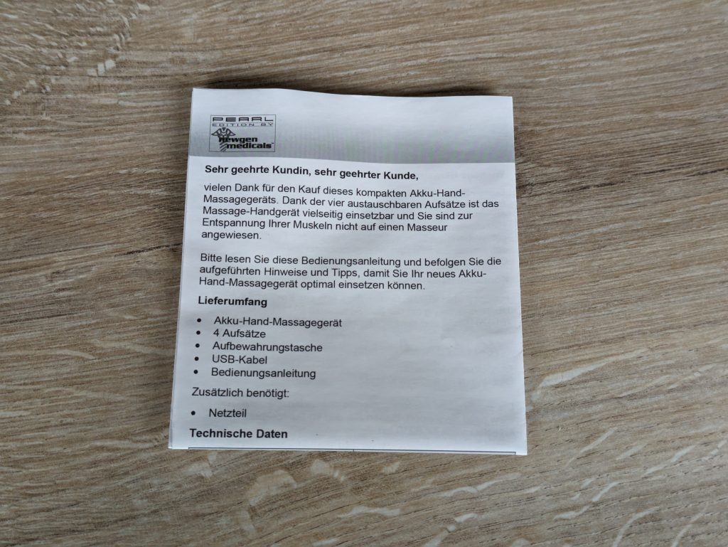 Anleitung der Newgen Medicals ZX-6210-675 Massagepistole