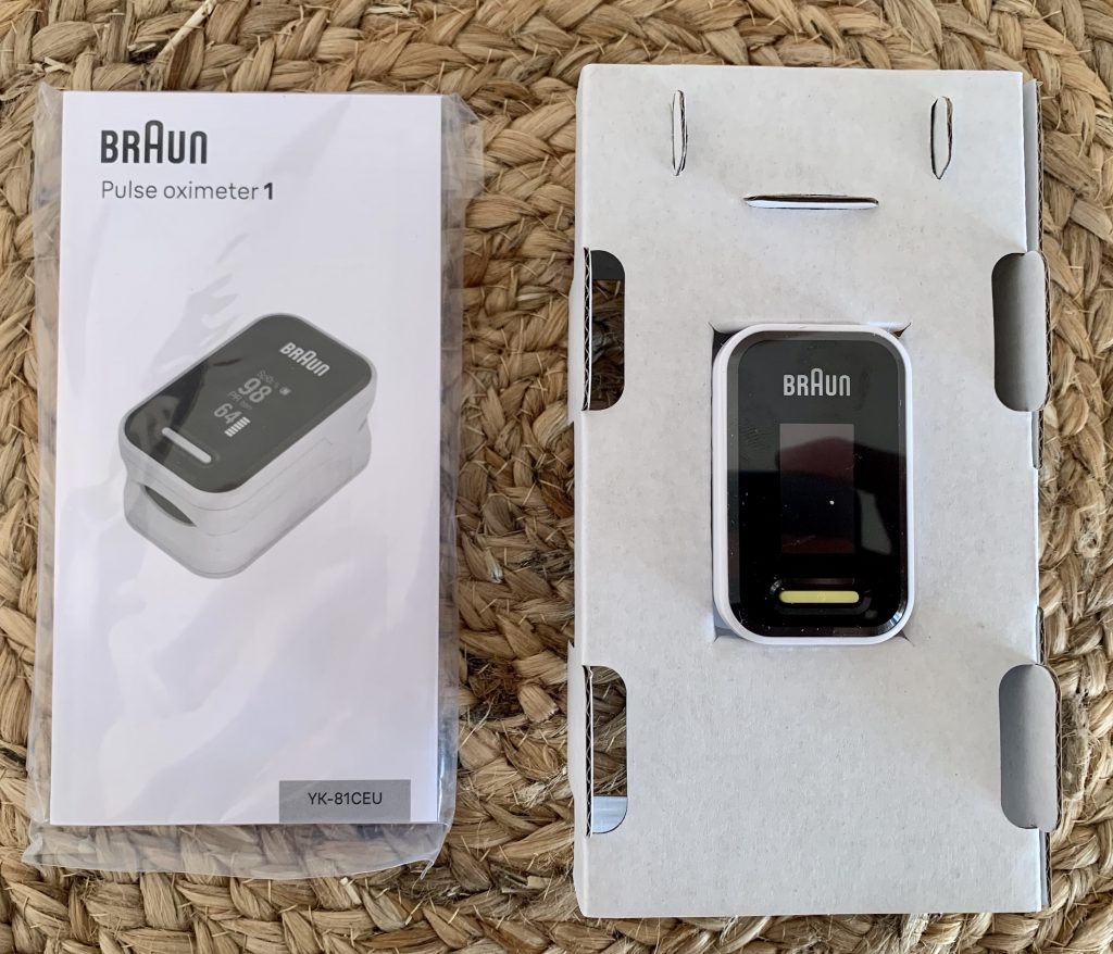 Braun Healthcare Pulsoximeter 1 ausgepackt mit Bedienungsanleitung