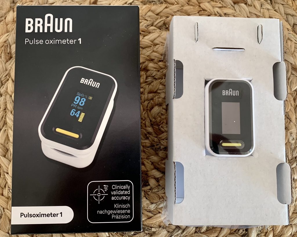 Braun Healthcare Pulsoximeter 1 ausgepackt mit Karton