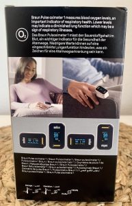 Braun Healthcare Pulsoximeter 1 im Karton von hinten
