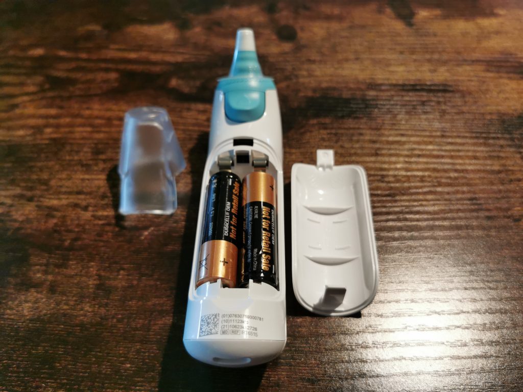 Braun ThermoScan 6 Ohrthermometer Batteriefach geöffnet