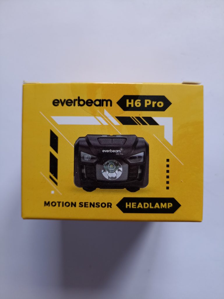 Everbeam H6 Pro Stirnlampe, Vorderseite der Verpackung (1)
