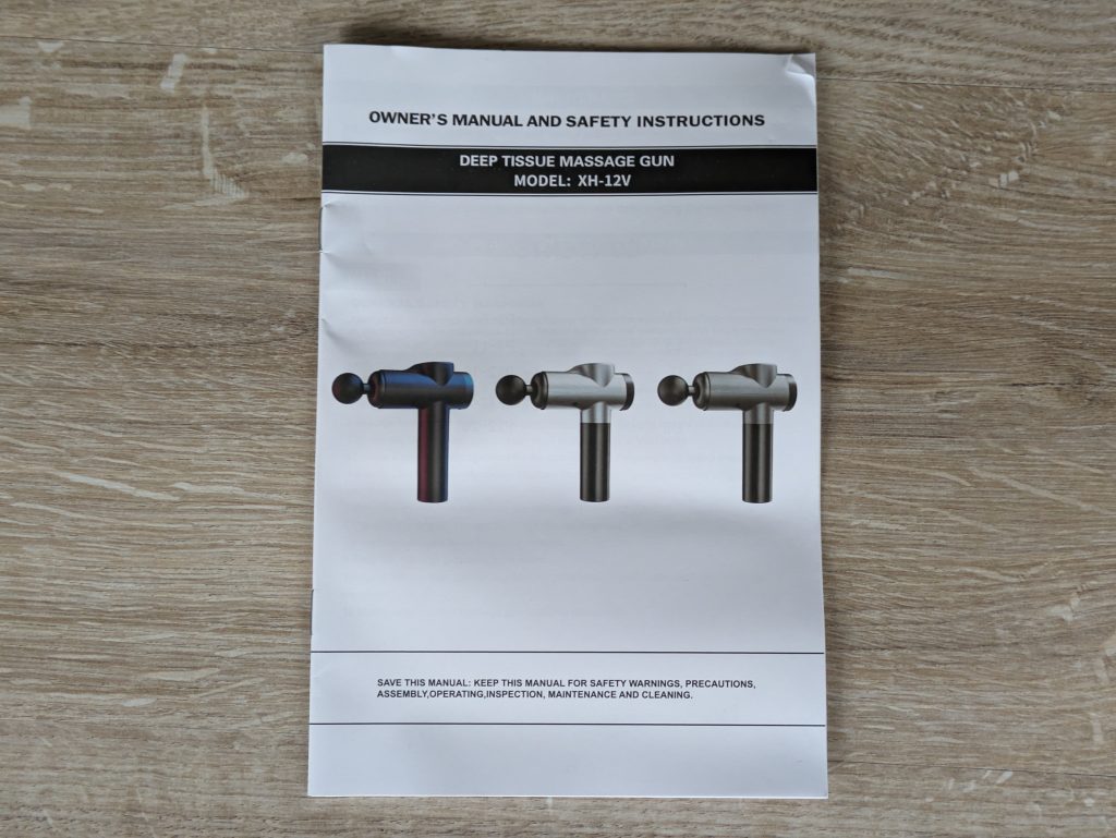 Geschlossene Anleitung der BURNNOVE XH-12V Massagepistole