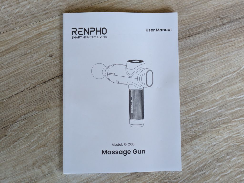 Geschlossene Anleitung der RENPHO R3 Massagepistole