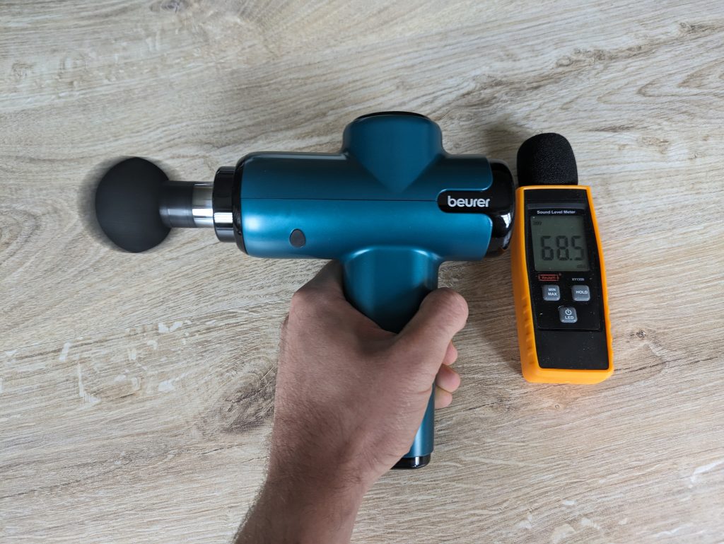 Getestete Lautstärke der Beurer MG 99 Massagepistole