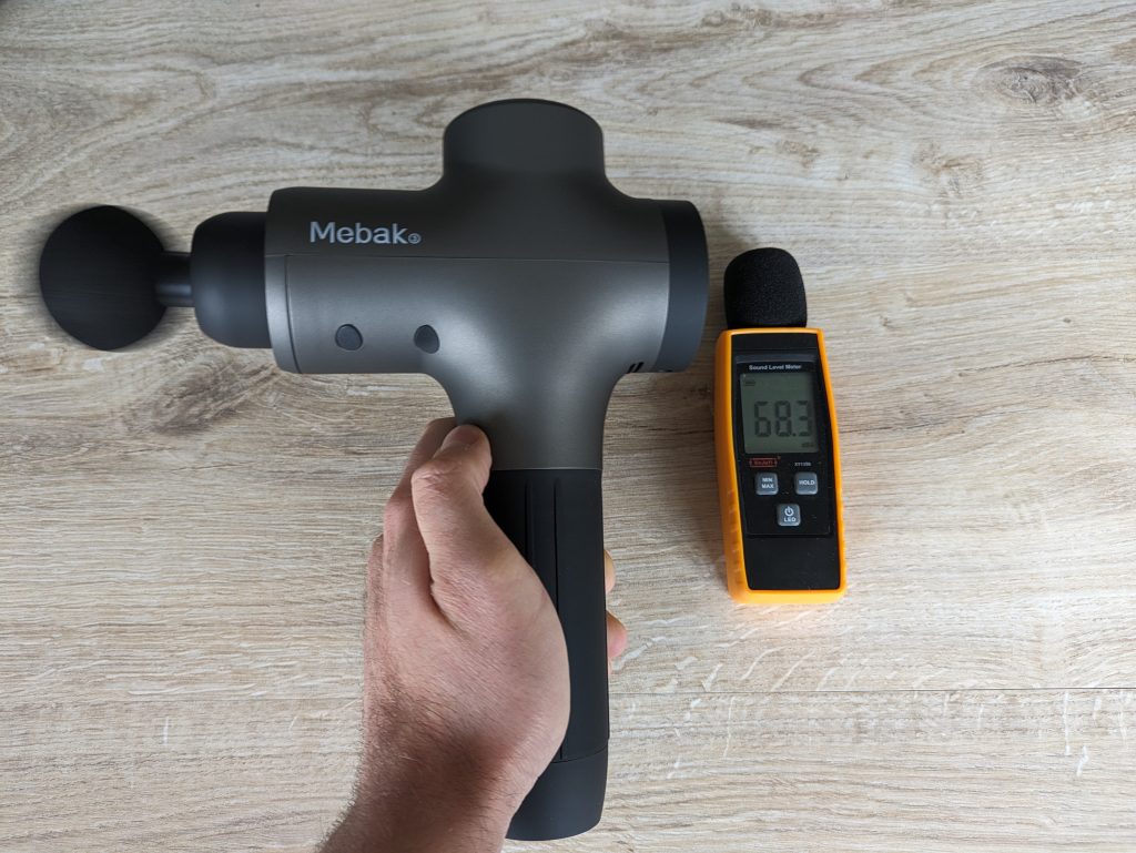 Getestete Lautstärke der Mebak 3 Massagepistole