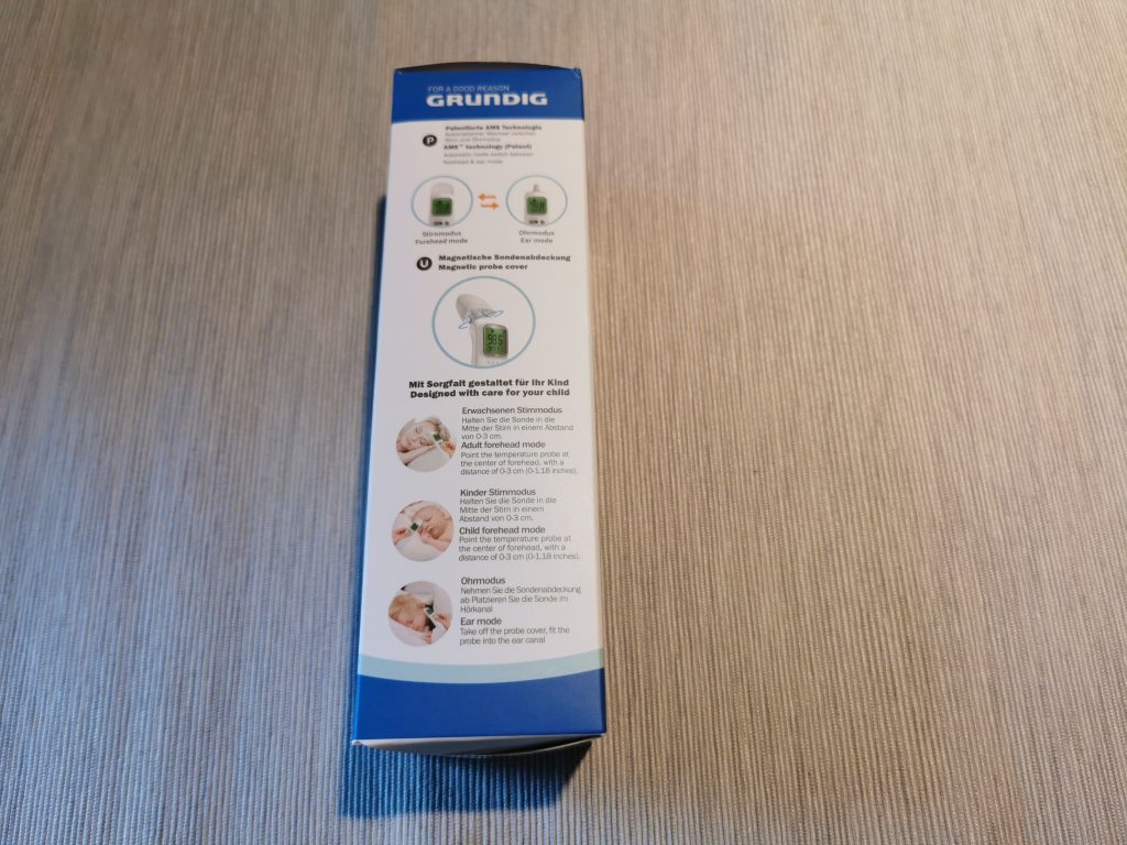 Grundig 20021 Ohrthermometer Verpackung Seite 2
