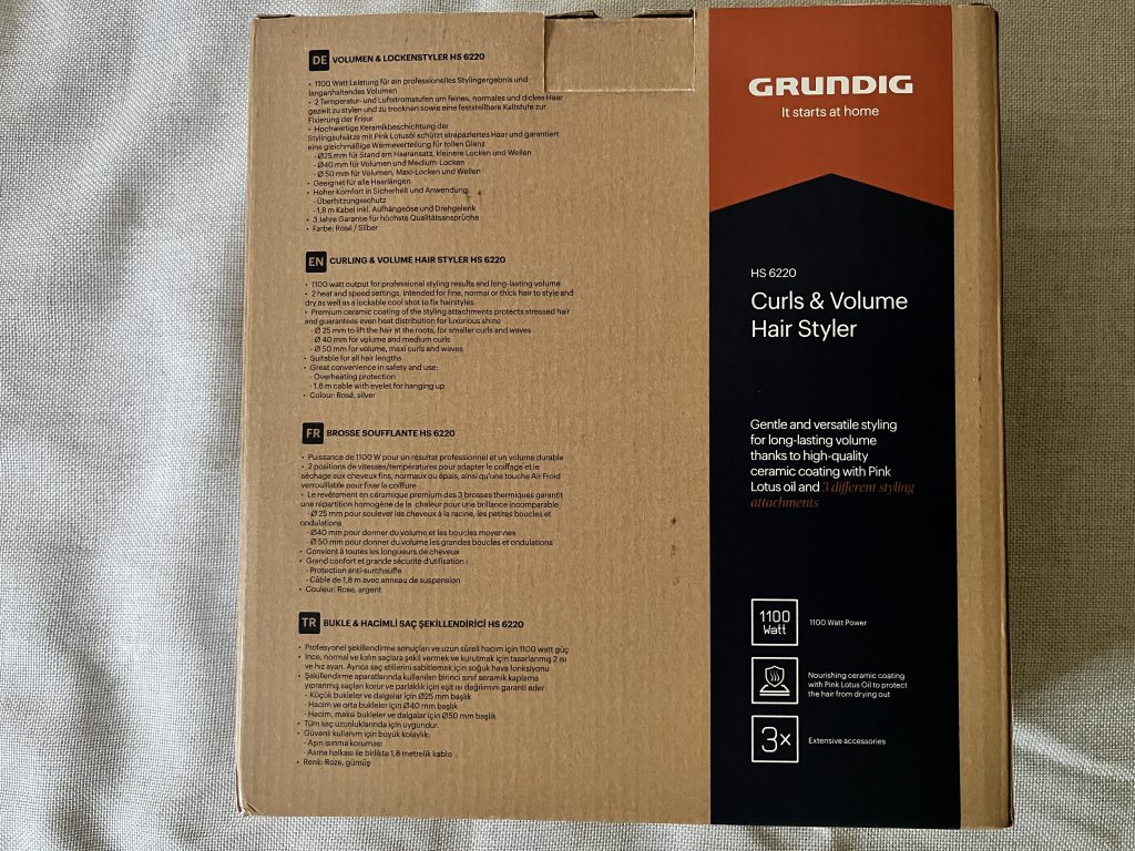 Grundig HS6220 Lockenstab Verpackung Rückseite