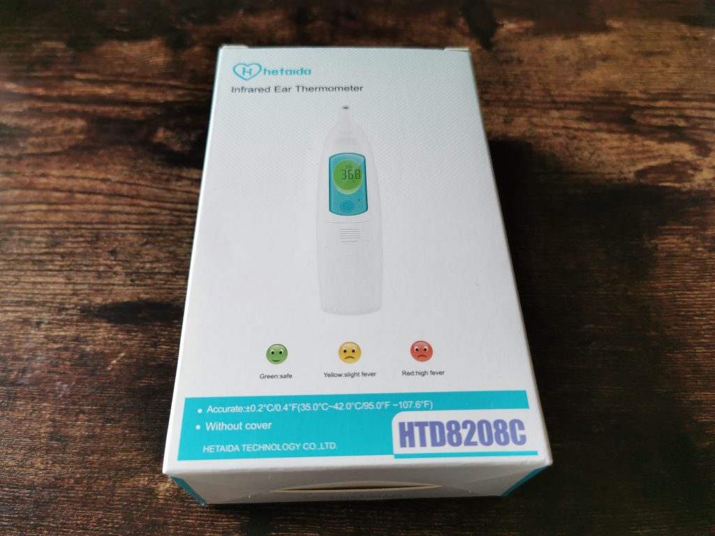 Hetaida HTD8208C Ohrthermometer verpackung hinten