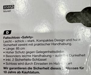 FISCHER Safety 85852 Faltschloss Informationen