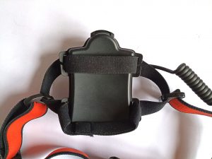 Ledlenser H7R.2 Stirnlampe, Akku Behälter von hinte