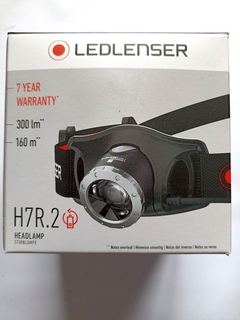 Ledlenser H7R.2 Stirnlampe, Vorderseite der Verpackung