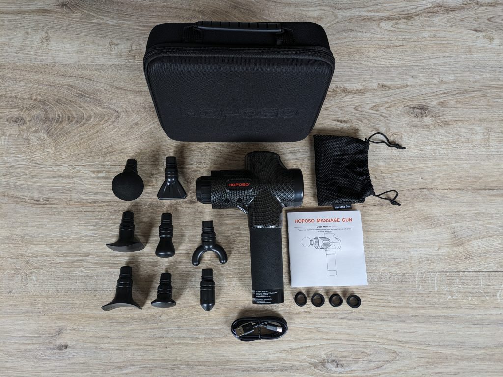 Lieferumfang der HOPOSO Massagepistole