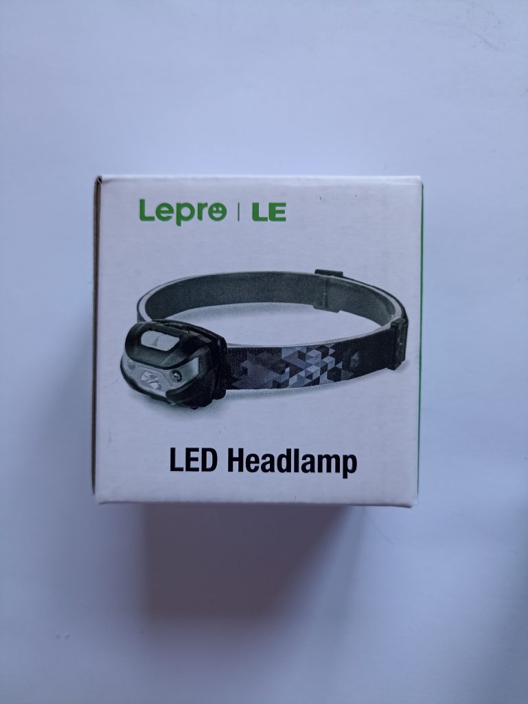 Lighting-EVER - Stirnlampe, Rückseite der Verpackung