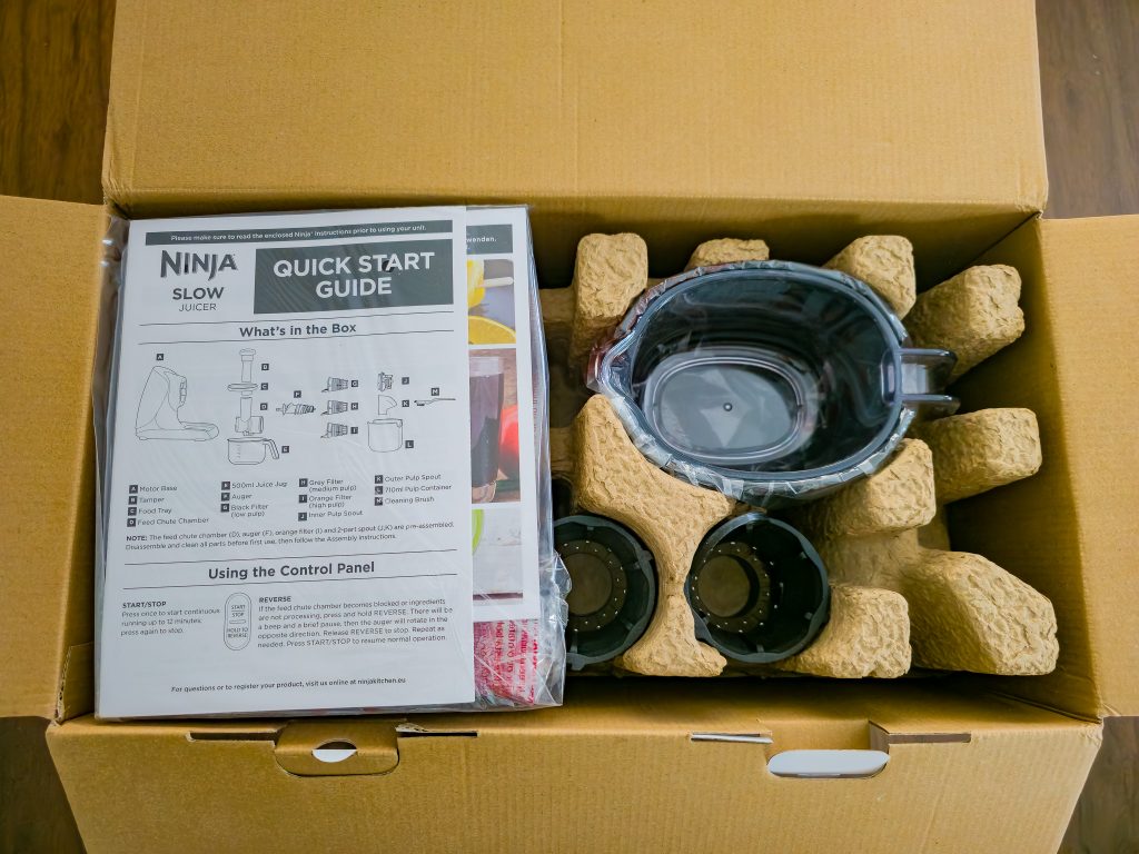 Ninja JC100EU Entsafter Verpackung geöffnet