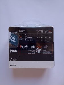 Petzl Tikka Stirnlampe, Rückseite der Verpackung