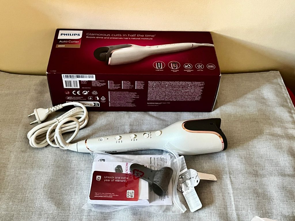 Philips automatischer Lockenstab mit Verpackung und Zubehör