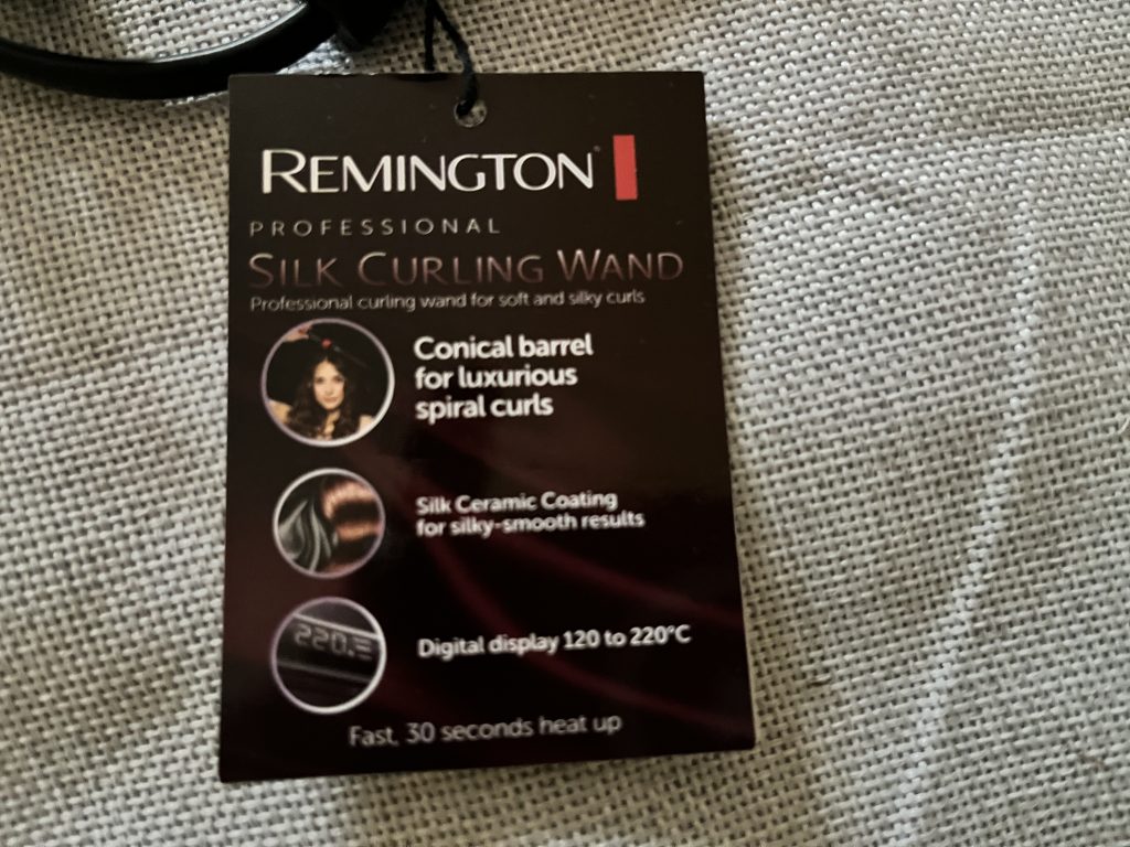 Remington Silk Curlin Wand Lockenstab Etikett an Lockenstab