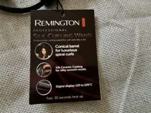 Remington Silk Curlin Wand Lockenstab Etikett an Lockenstab