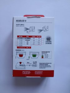 Sigma Sport Headled II Stirnlampe, Rückseite der Verpackung