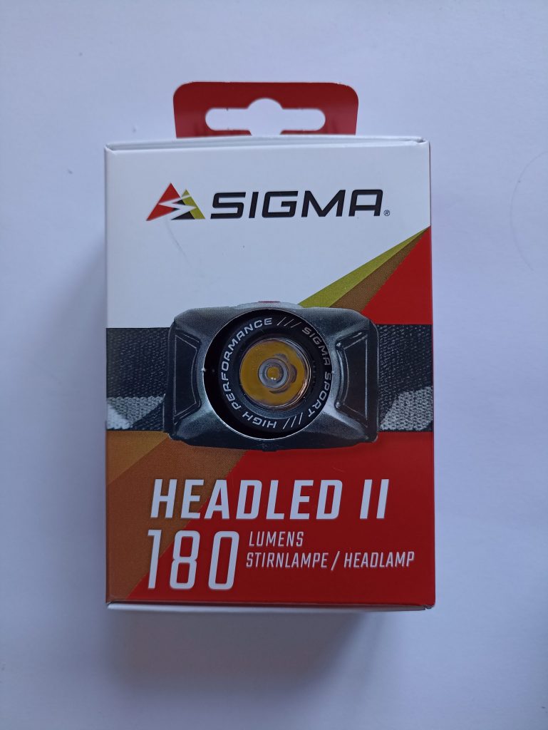 Sigma Sport Headled II Stirnlampe, Vorderseite der Verpackung