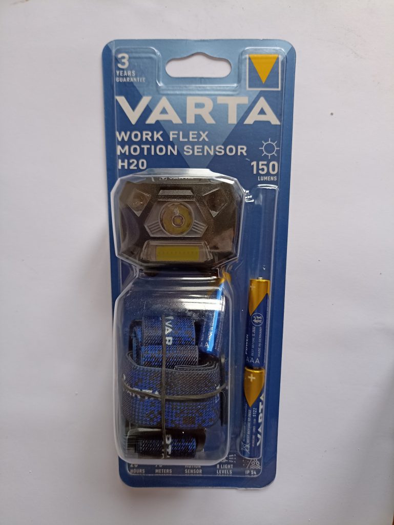 VARTA H20 Stirnlampe, Vorderseite der Verpackung (1)