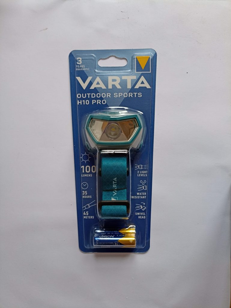 Varta Sports H10 Pro Stirnlampe, Vorderseite der Verpackung