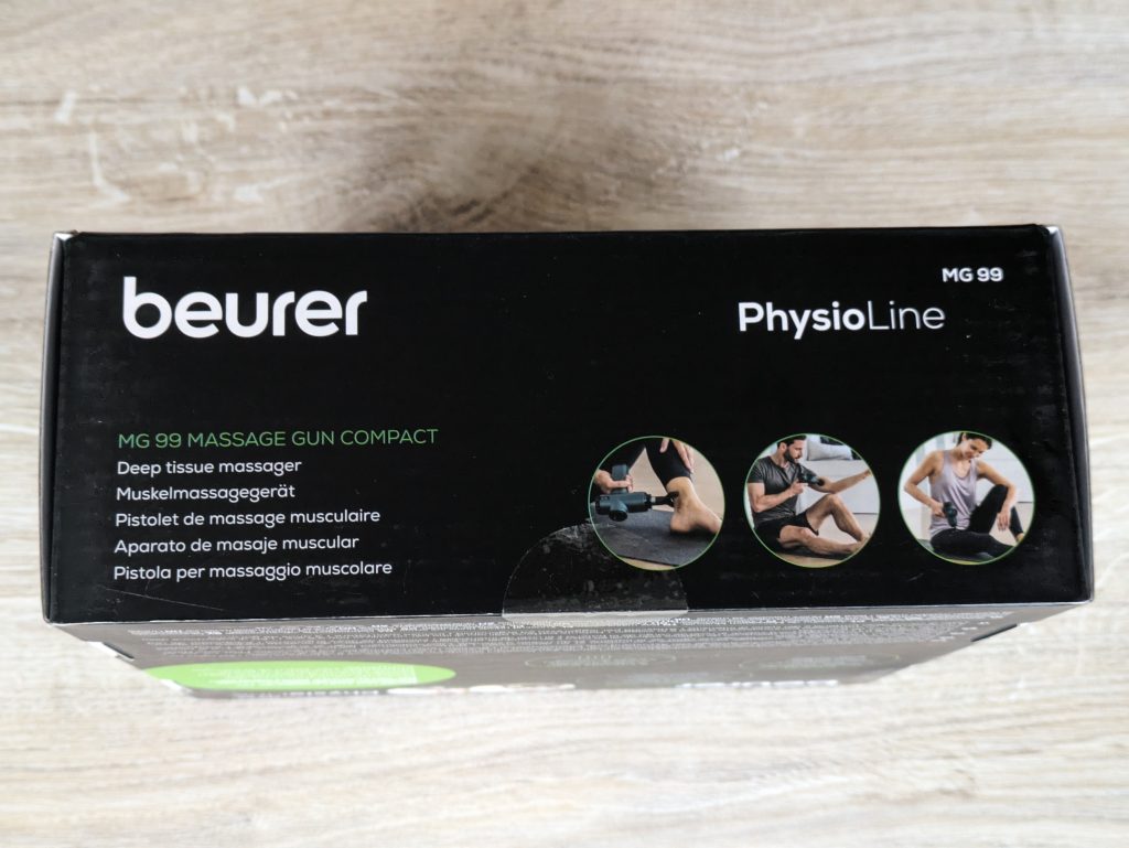 Verpackung der Beurer MG 99 Massagepistole von oben