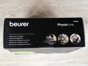 Verpackung der Beurer MG 99 Massagepistole von oben
