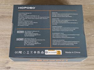 Verpackung der HOPOSO Massagepistole von hinten