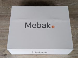 Verpackung der Mebak 3 Massagepistole von oben