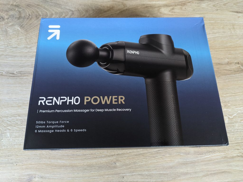 Verpackung der RENPHO R3 Massagepistole von vorne