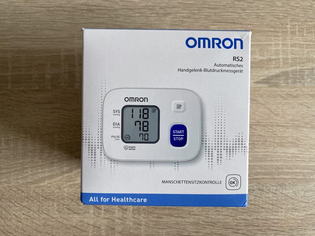 Omron RS2 Handgelenk-Blutdruckmessgerät Verpackung