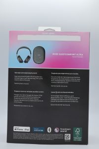 Bose QuietComfort Ultra Over-Ear-Kopfhörer Karton Rückseite