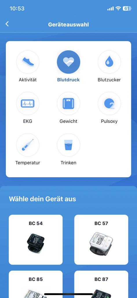 Beurer BC 54 Handgelenk-Blutdruckmessgerät App Einrichtung 4