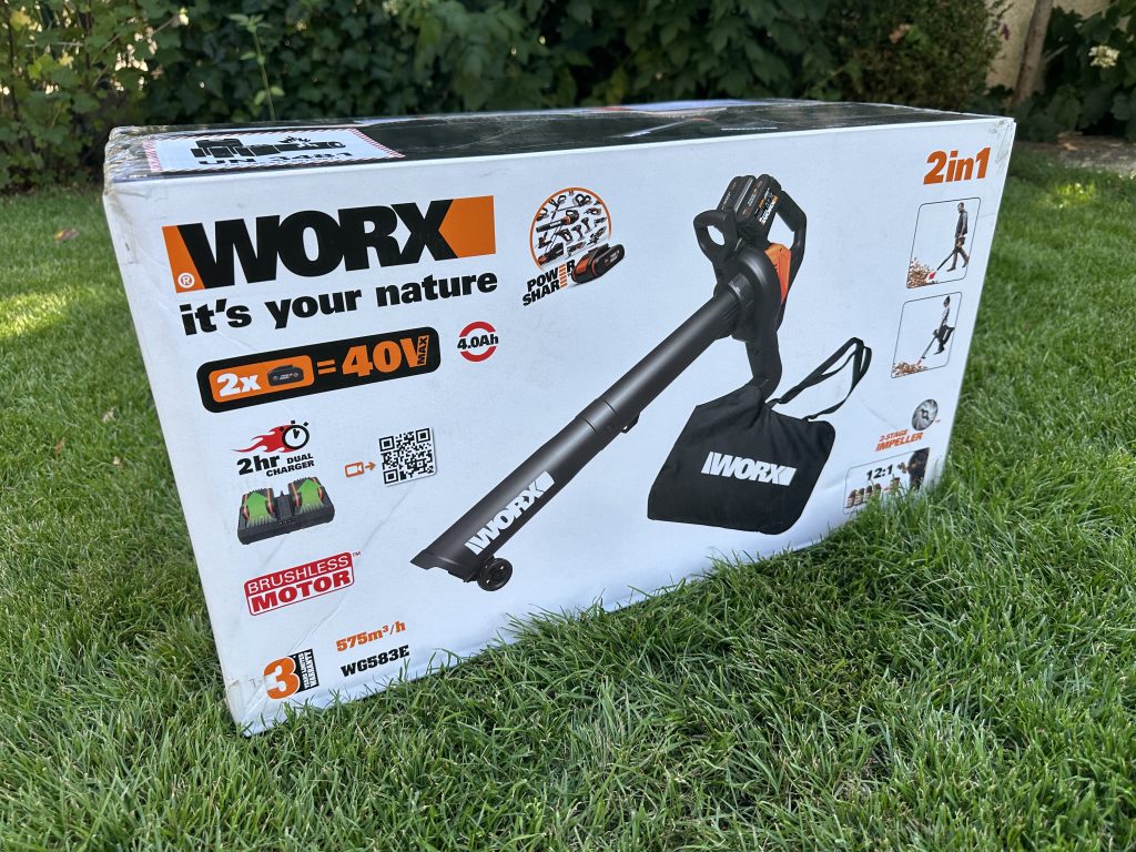 WORX WG583E Laubsauger Verpackung Front