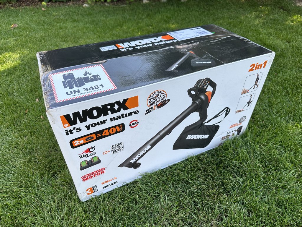WORX WG583E Laubsauger Verpackung Vorne