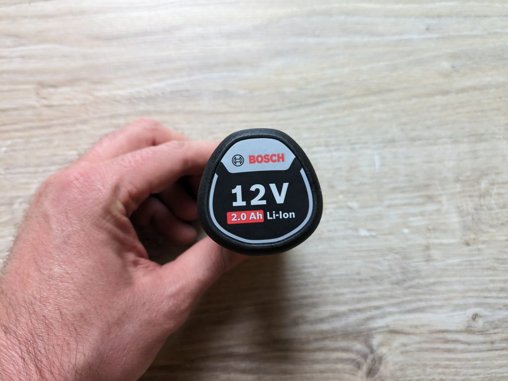 Akku des Bosch Professional GSR 12V-15 Akkuschraubers von unten