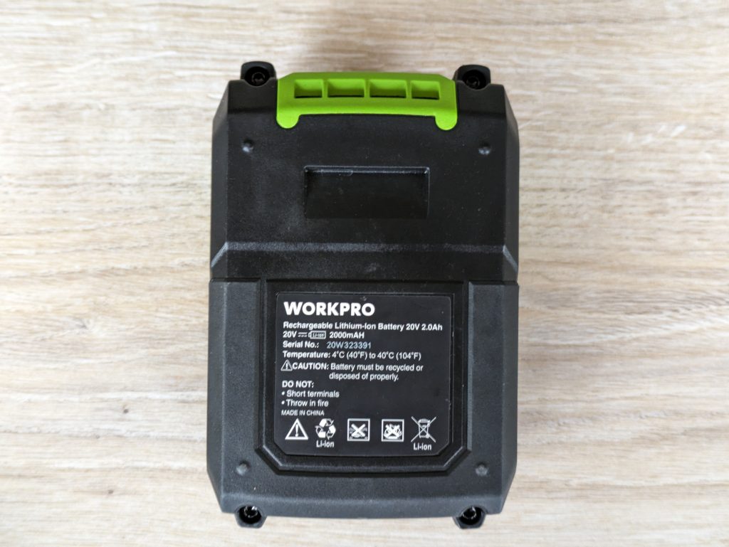 Akku des WORKPRO ‎W122039AU Akkuschraubers von unten