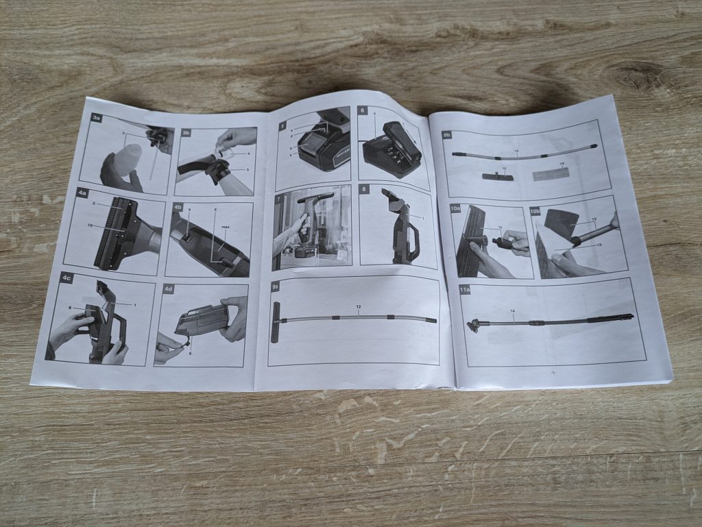 Anleitung des Einhell BRILLIANTO Fensterreinigers geöffnet
