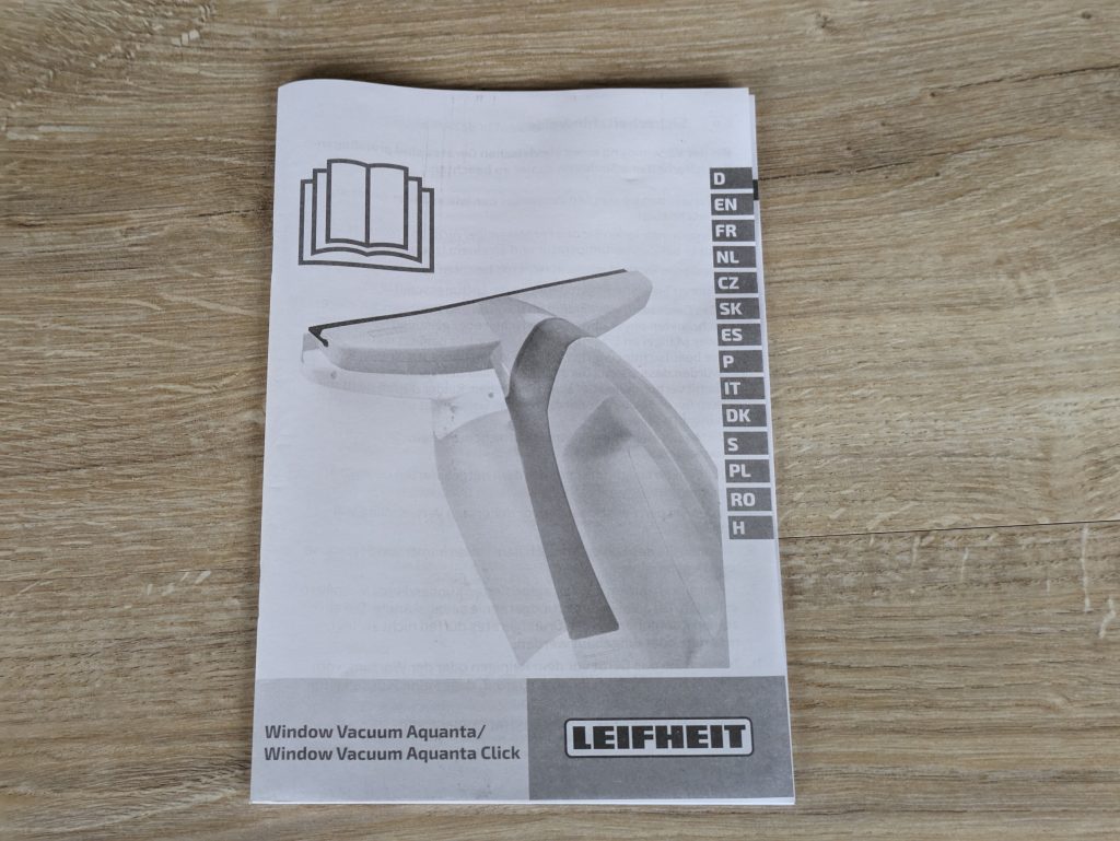 Anleitung des Leifheit Aquanta Click Fenstersaugers geschlossen